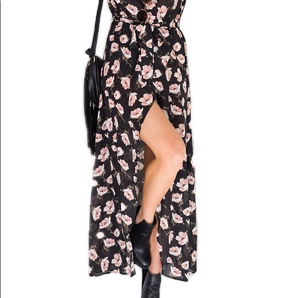 Black floral dress - Picture 4 of 7